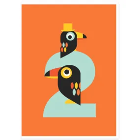 Age 2 Toucans Greetings Card by Dicky Bird