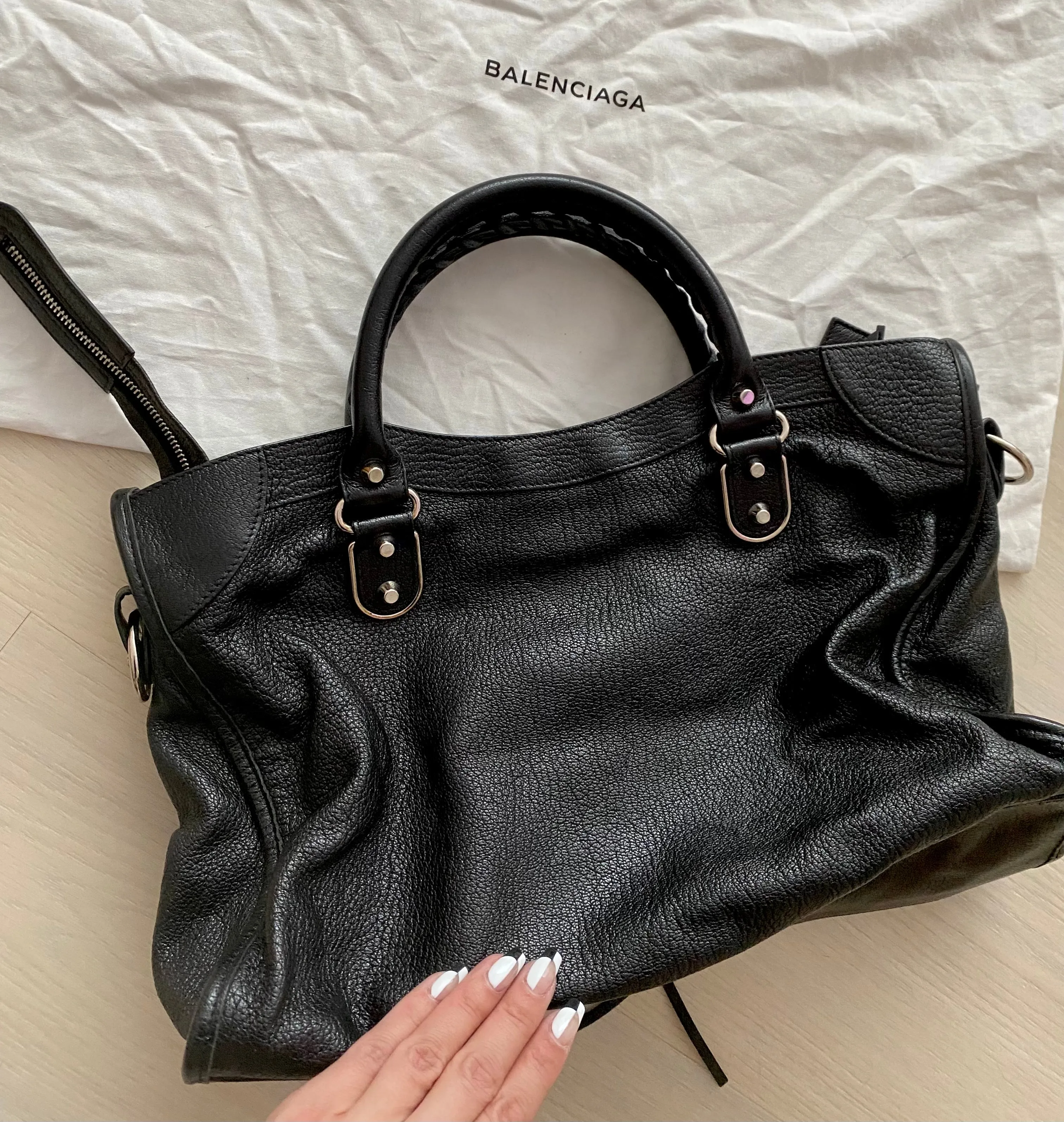 Balenciaga edge metallic city bag