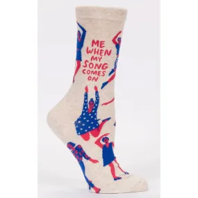 Blue Q Women's Crew Socks - When My Song Comes On