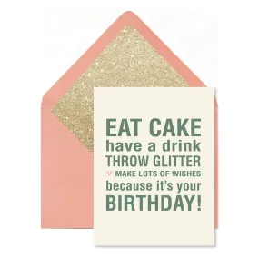 Eat Cake Throw Glitter