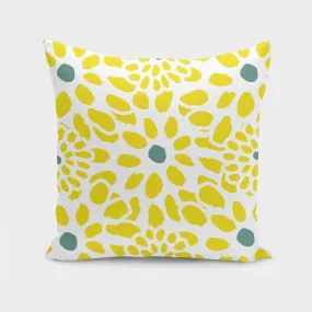 FLOWERS IN YELLOW CUSHION PILLOW