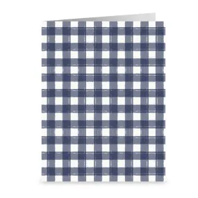 Gingham Navy Greeting Cards