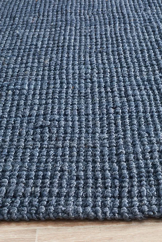 Hand-spun Jute Rug - Navy