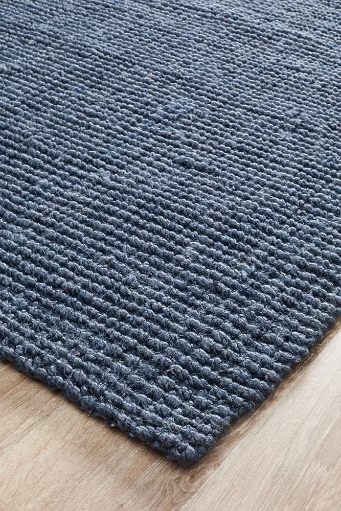 Hand-spun Jute Rug - Navy