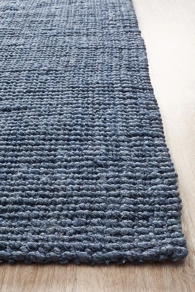 Hand-spun Jute Rug - Navy