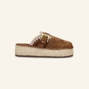 JUTE CLOG SUEDE | Nut Brown