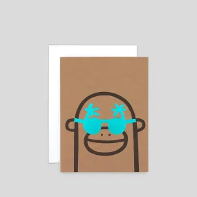 Monkey Shades Letterpress Card