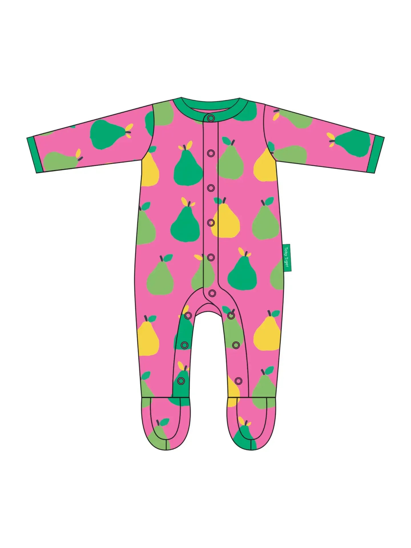 Organic Pear Print Sleepsuit - Toby Tiger