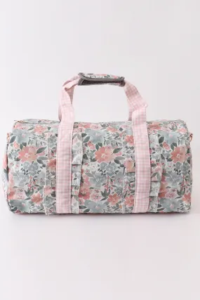 Pink floral travel bag