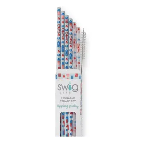 Rocket Pop   Stars / Reusable Straw Set (Tall)