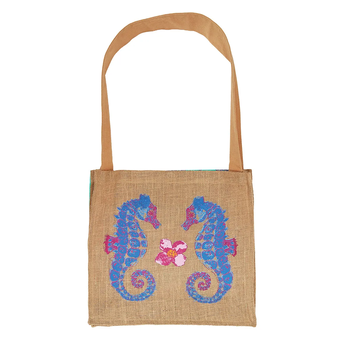 Seahorse Jute Tote Bag